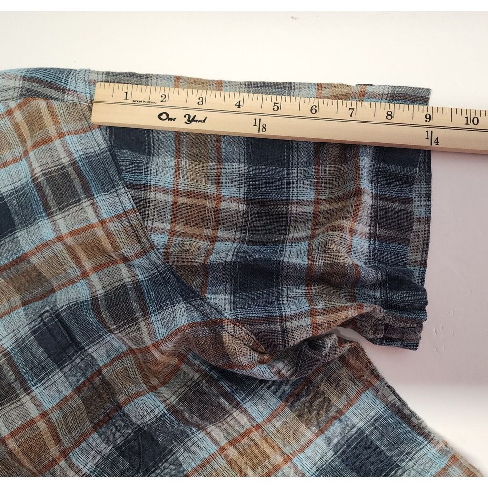 Kuhl Mens‎ Size XL Short Sleeve Plaid Linen/Cotton Button Up Camp Shirt - Picture 10 of 12
